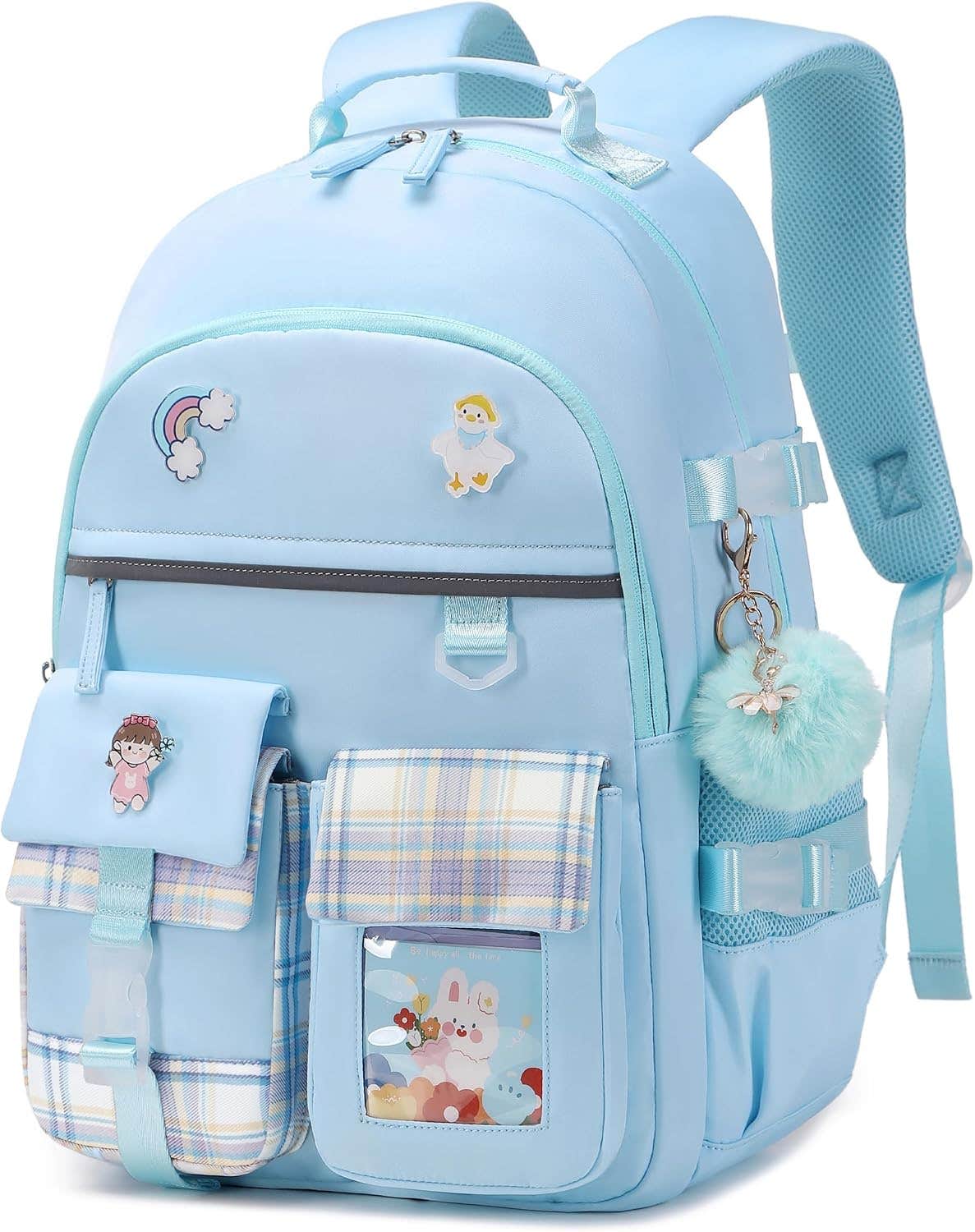 Backpack for Girls 15.6 Inch Laptop School Bag Kids Elementary College Backpacks Bookbags for Girls Teen Women Student, Blue, Large, Laptop Backpack