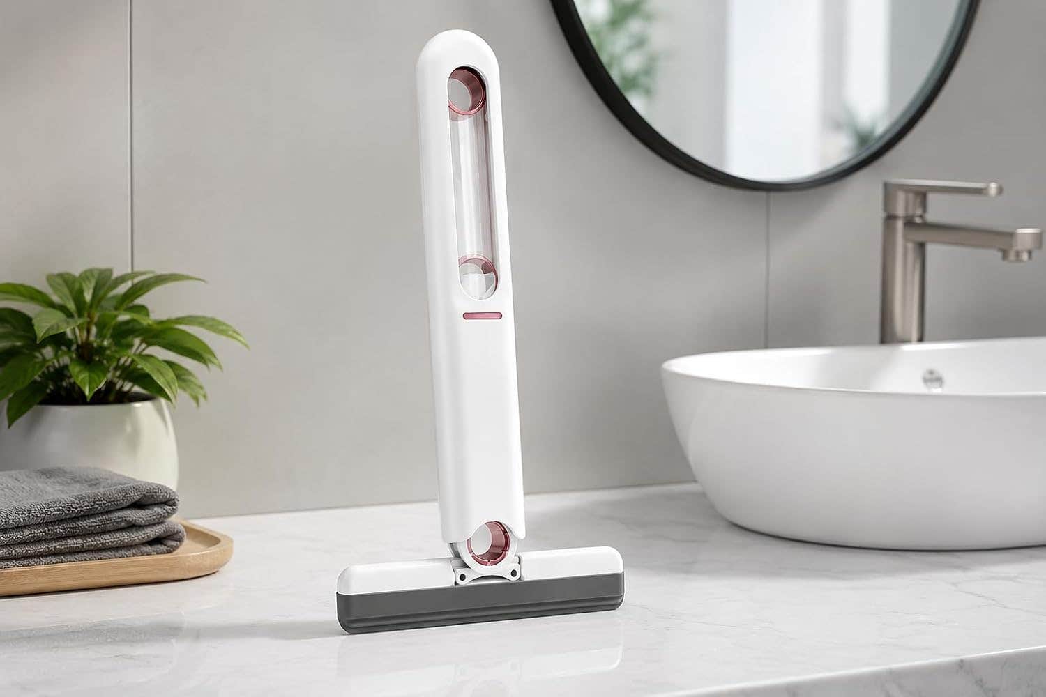 Professional Silicone Glass Wiper with Sprayer & Refillable Tank - Streak-Free Cleaning