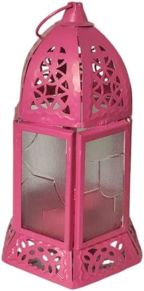 Ramadan Lantern Metal Window Glass - Fuchsia Decorative Islamic Style - Unique Design Decorative Look
