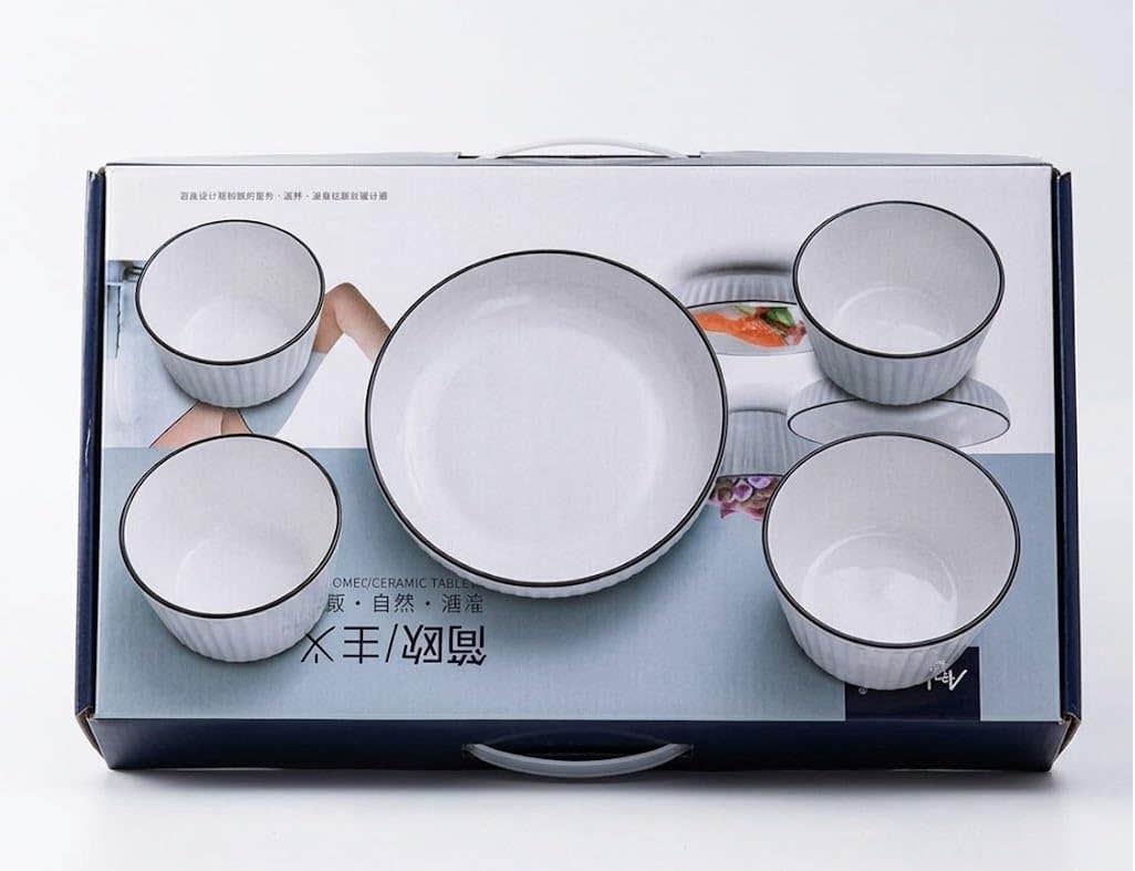 Breakfast Set 4 Pieces Bowls with Plate Multi Use Modern Stylish Design Suitable for Breakfast, Appetizers and Events