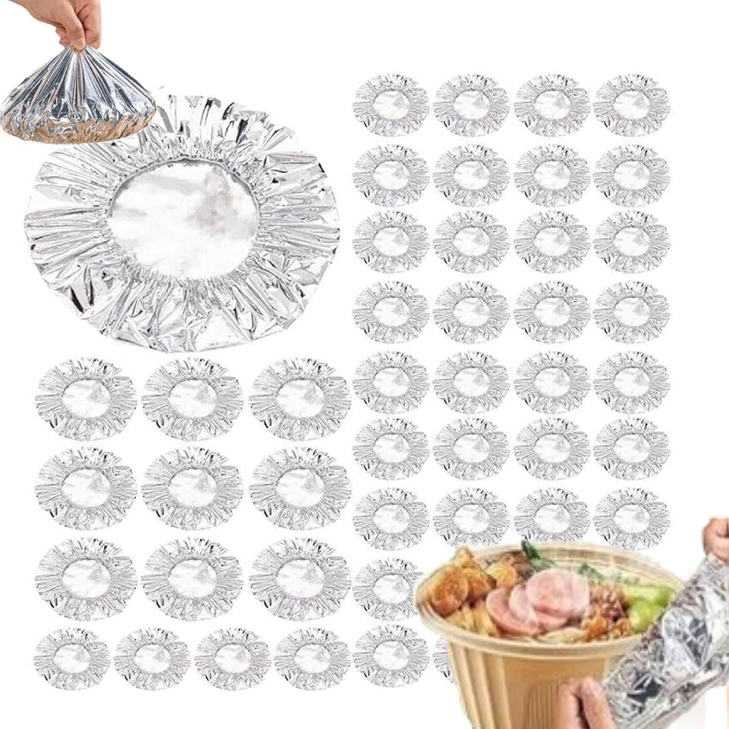 50pcs Repeatable Aluminium Foil Film Insulation Cover,Aluminium Foil Film Insulation Food Cover