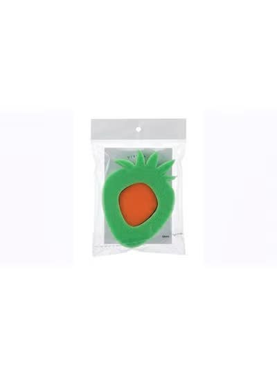 BUBBLES Large Strawberry Shaped Bath Sponge - Green & Orange