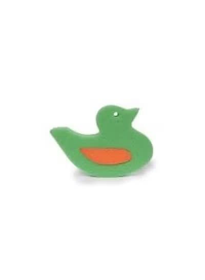BUBBLES Duck-Shaped Bath Sponge - Green/Orange - Small Size