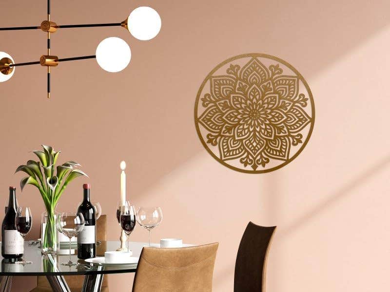 Home Gallery Sacred Geometry Circle Wood Wall Art - Brown - Landscape Orientation