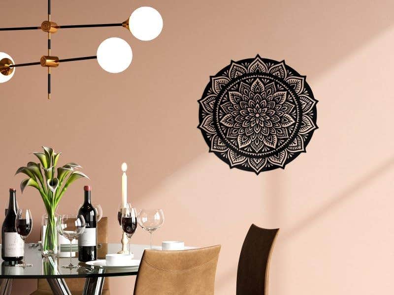 Bohemian Medallion Wood Wall Art - Black Round Decor - Home Gallery