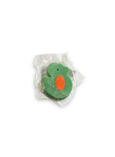 BUBBLES Kids Bath Sponge - Bird Shape, Green/Orange - Large Size