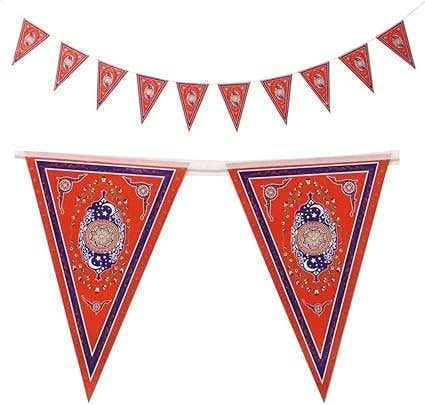 Ramadan Decorations Paper Arabic Shapes - Triangles - 5 Meters - Imported