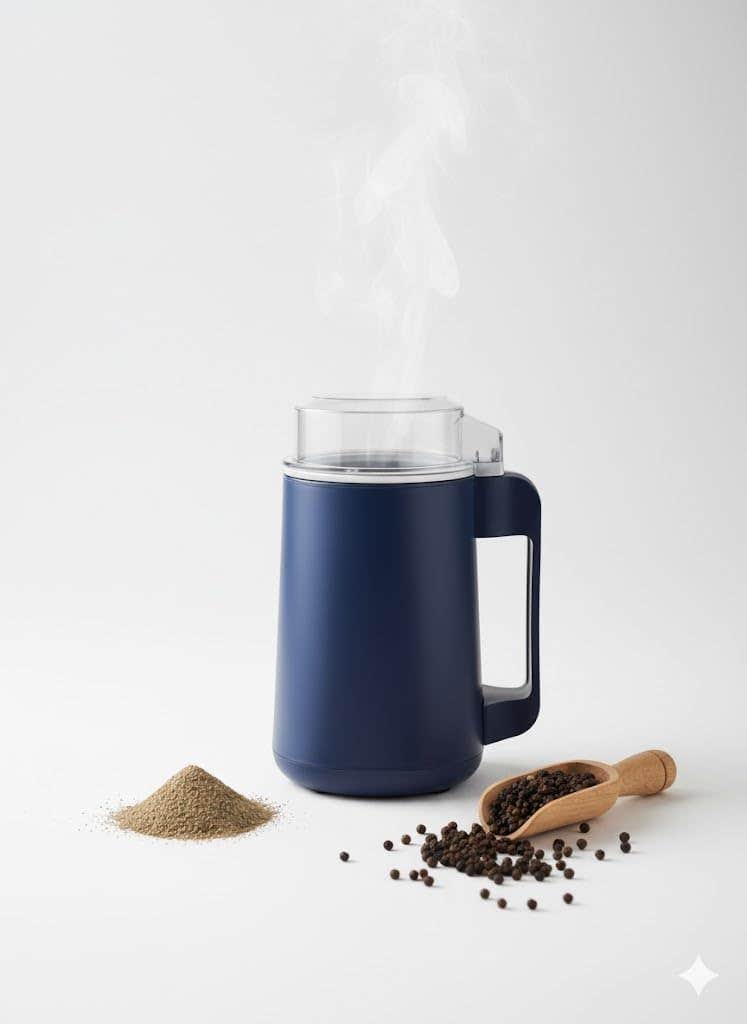 Household Electric Spice Grinder, Navy Blue, 300W, Kitchen Multifunctional Grinder with Transparent Lid