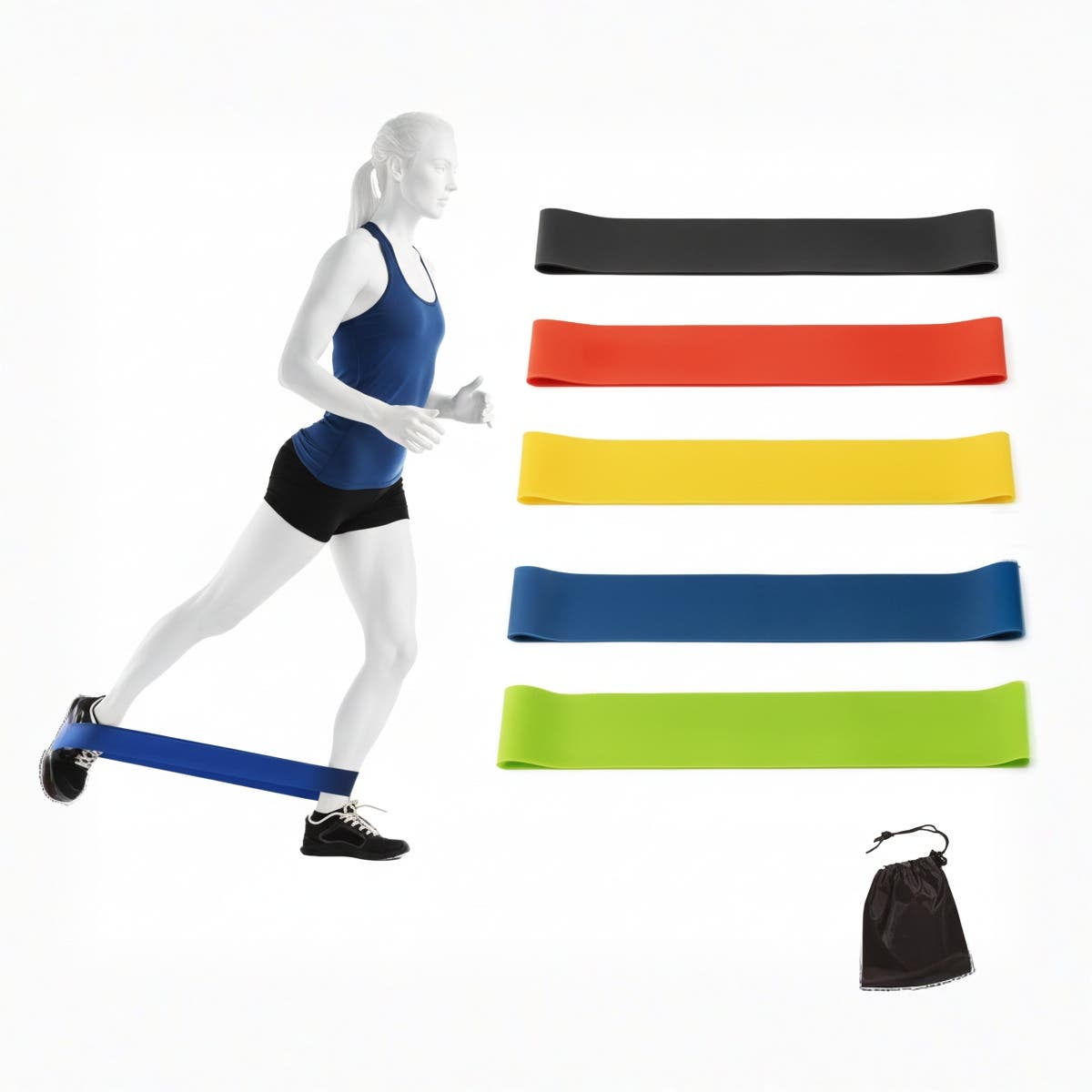 Resistance Loop Exercise Bands Workout Elastic Band for Women Men Home Gym Yoga Strength Training Stretching 5 Pack