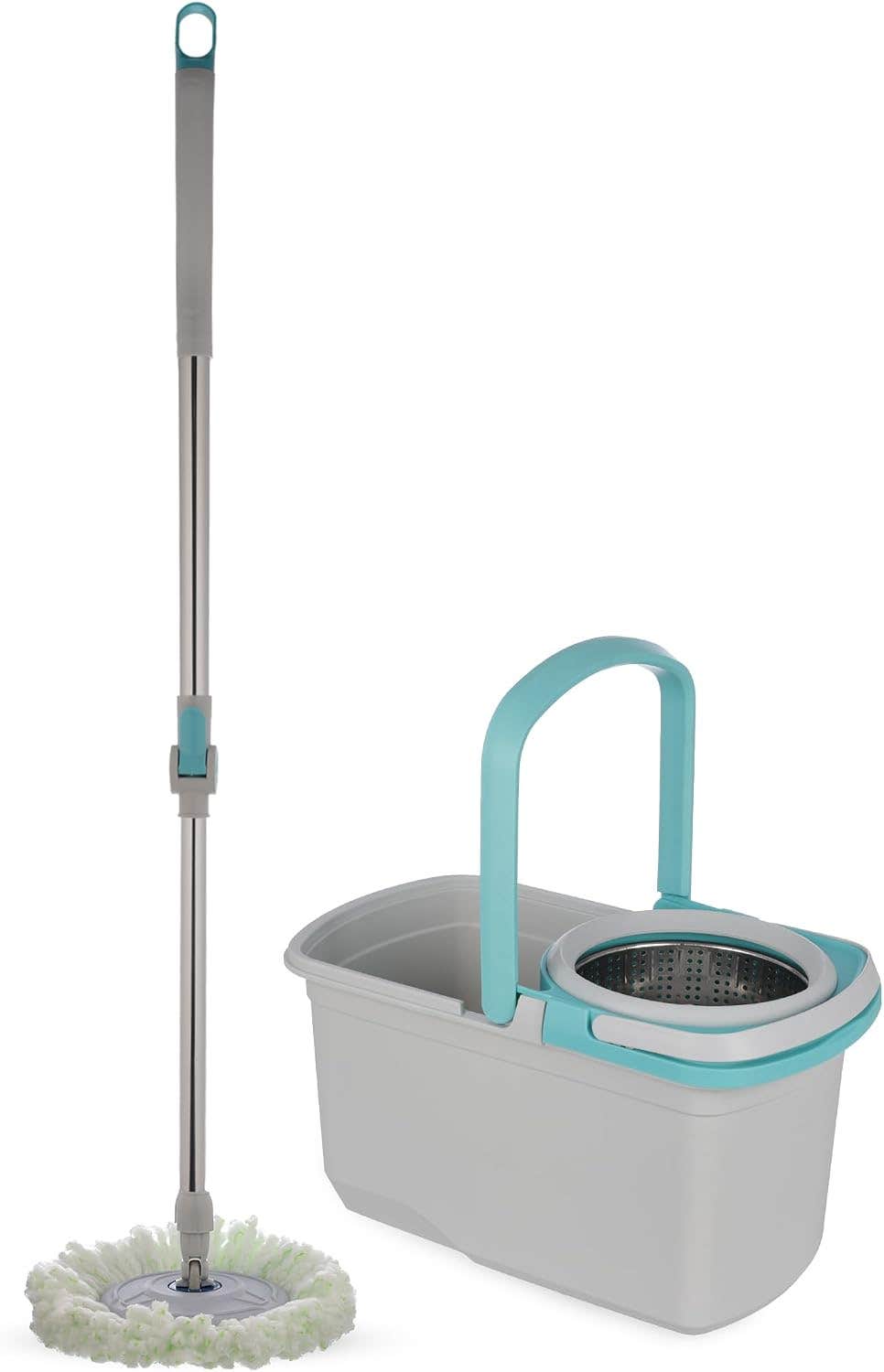 Mob set with Bucket, Plastic with Stainless steel - Grey With Green