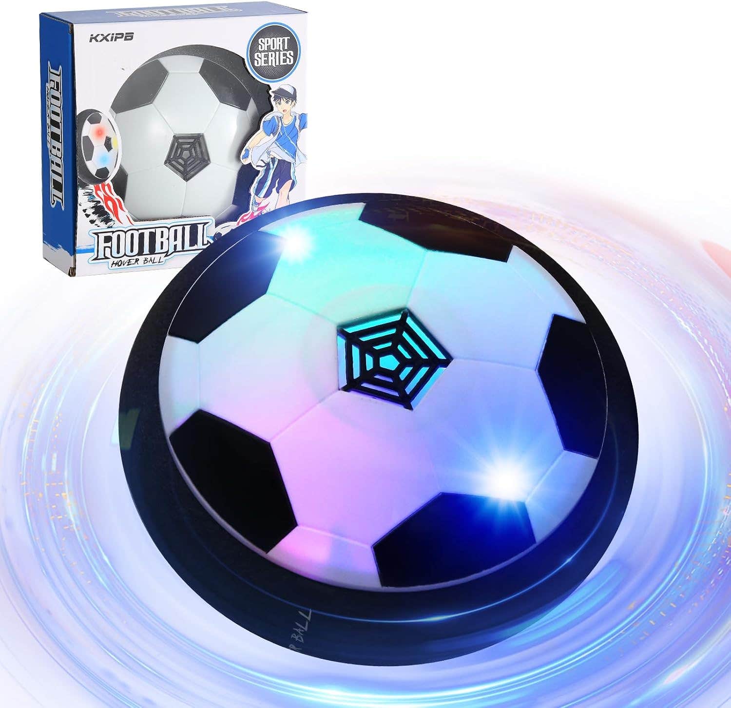 Hover Soccer Ball - Air Floating Soccer Toy with LED Lights and Foam Bumpe