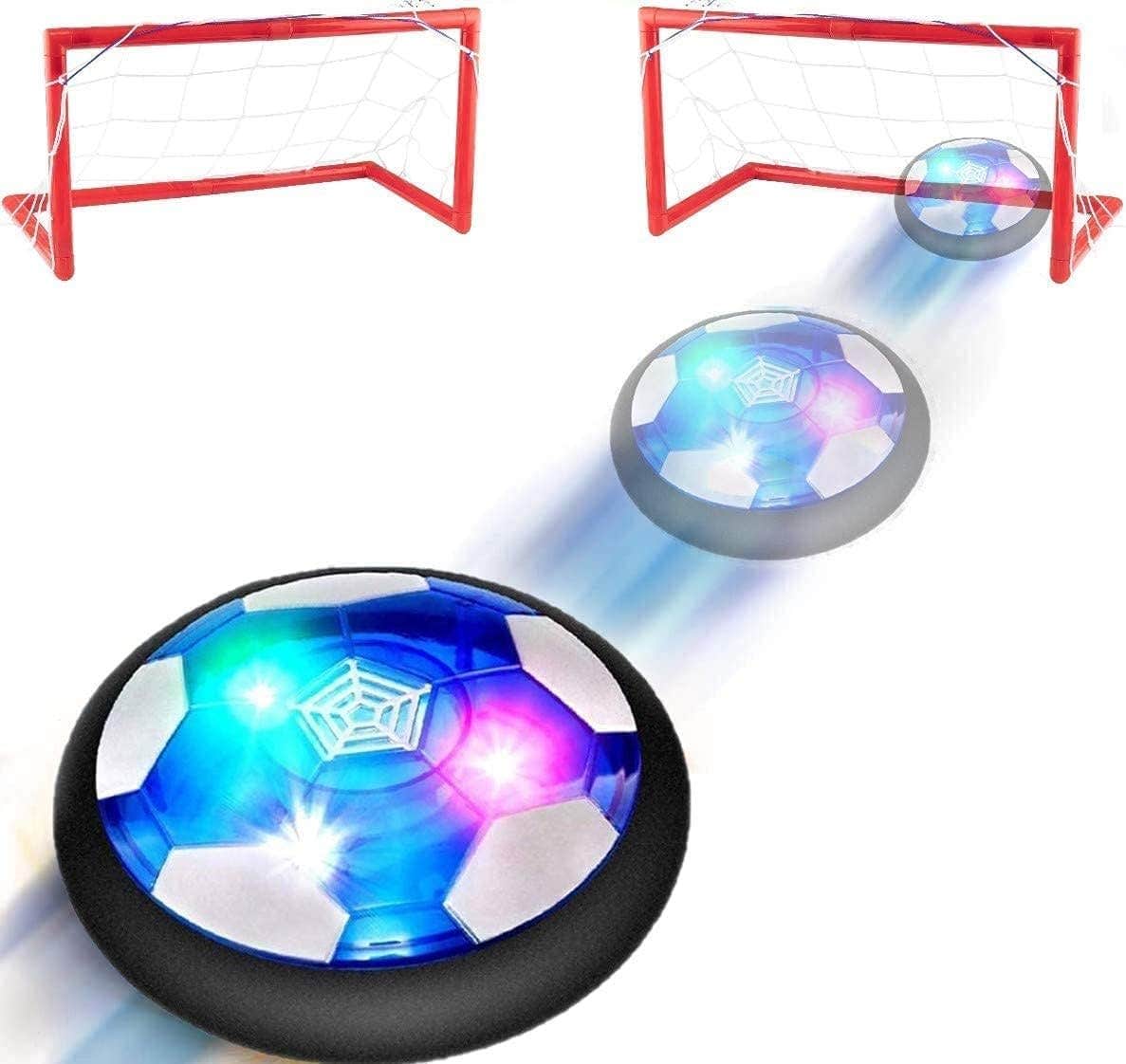 Inside Out Toys Hover Football Game and Goals: Electric Air Power Soccer + 2 Football Goals. Rechargeable - with LED. Indoor Soccer Ball. Age 3 4 5 6 7 8 9 10 teen game