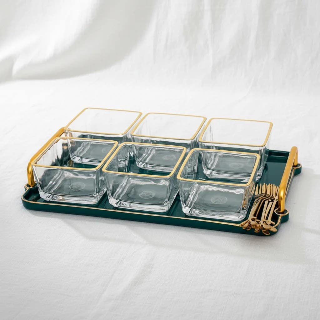 Porcelain Nut & Fruit Serving Set with Master Tray - Artisan Entertaining Serveware