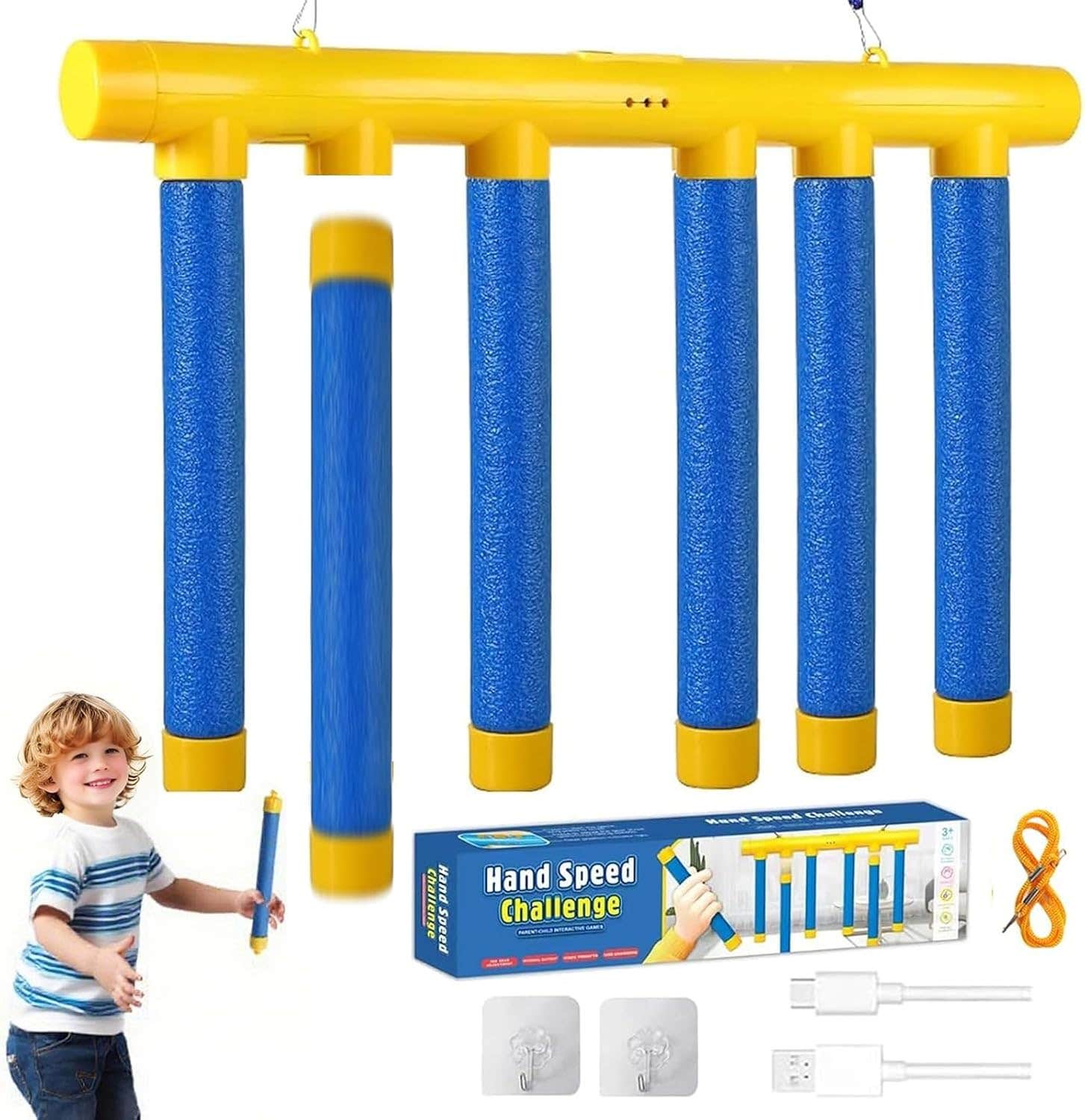 Reaction Training Game with Falling Sticks - Reaction Game Children & Adults, Catching Sticks Toy for Hand-Eye Coordination, Catching Sticks Game, Reaction Trainer for Birthday & Party
