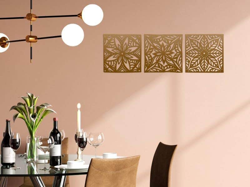 Bohemian Modern Square Mandala Engineered Wood Wall Art - Brown