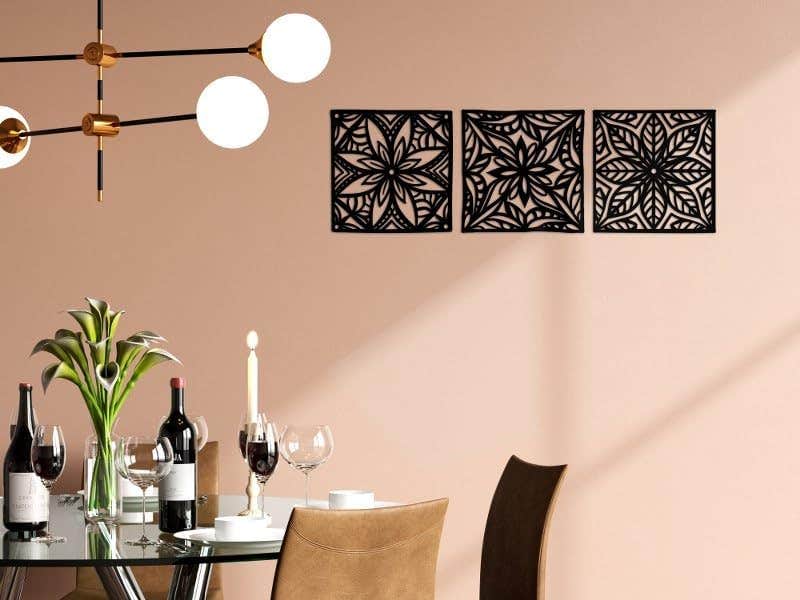 Square Mandala Wood Wall Art