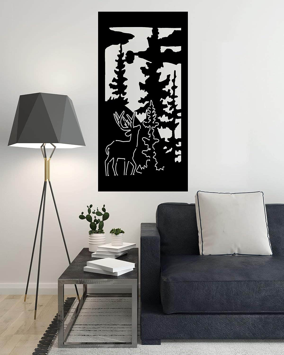 Home Gallery Deer Wooden Wall Art 40x80 cm - Modern MDF Laser Cut Home Decor
