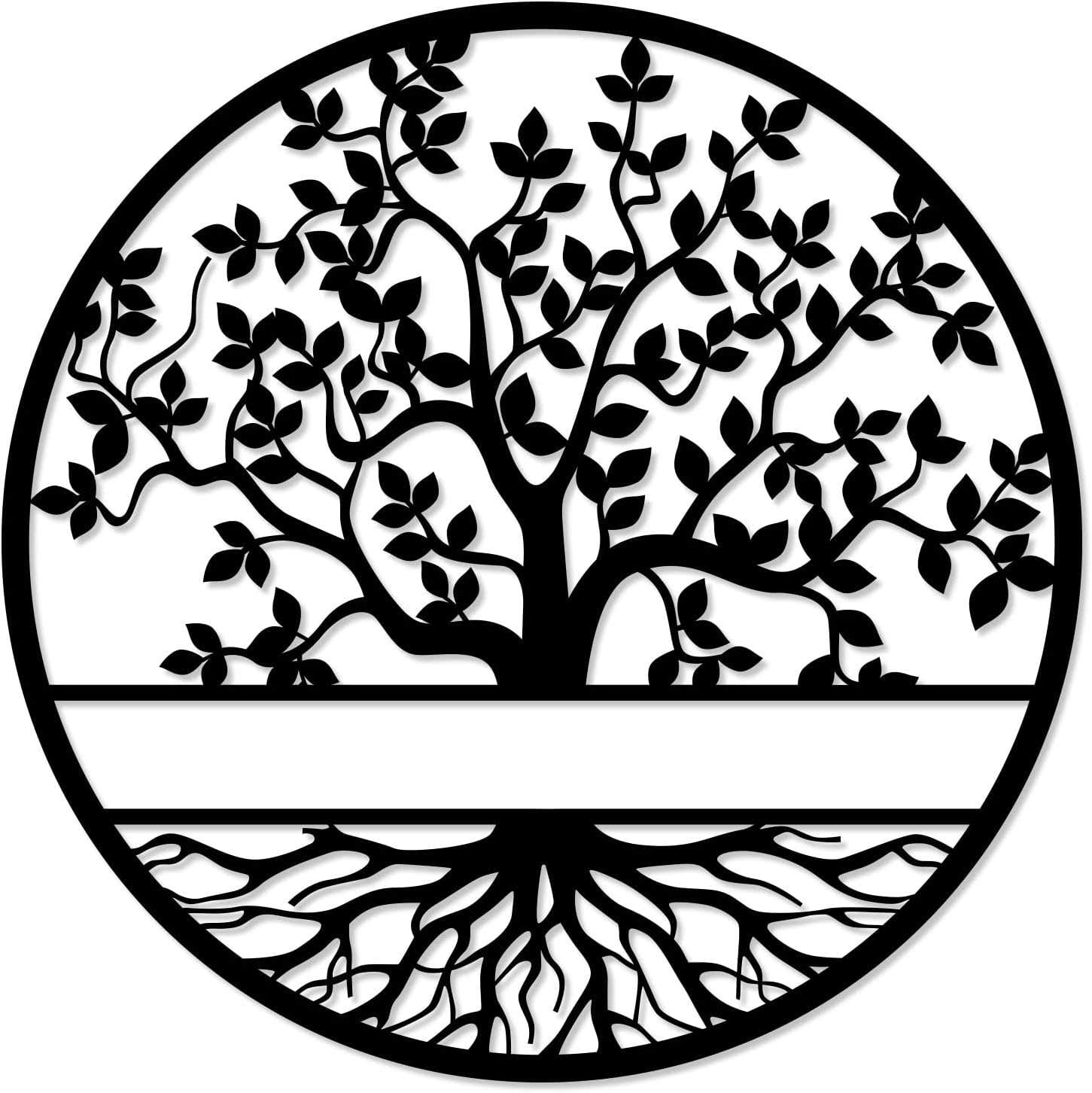 Home Gallery decorative tree of life wooden wall art 80x80 cm