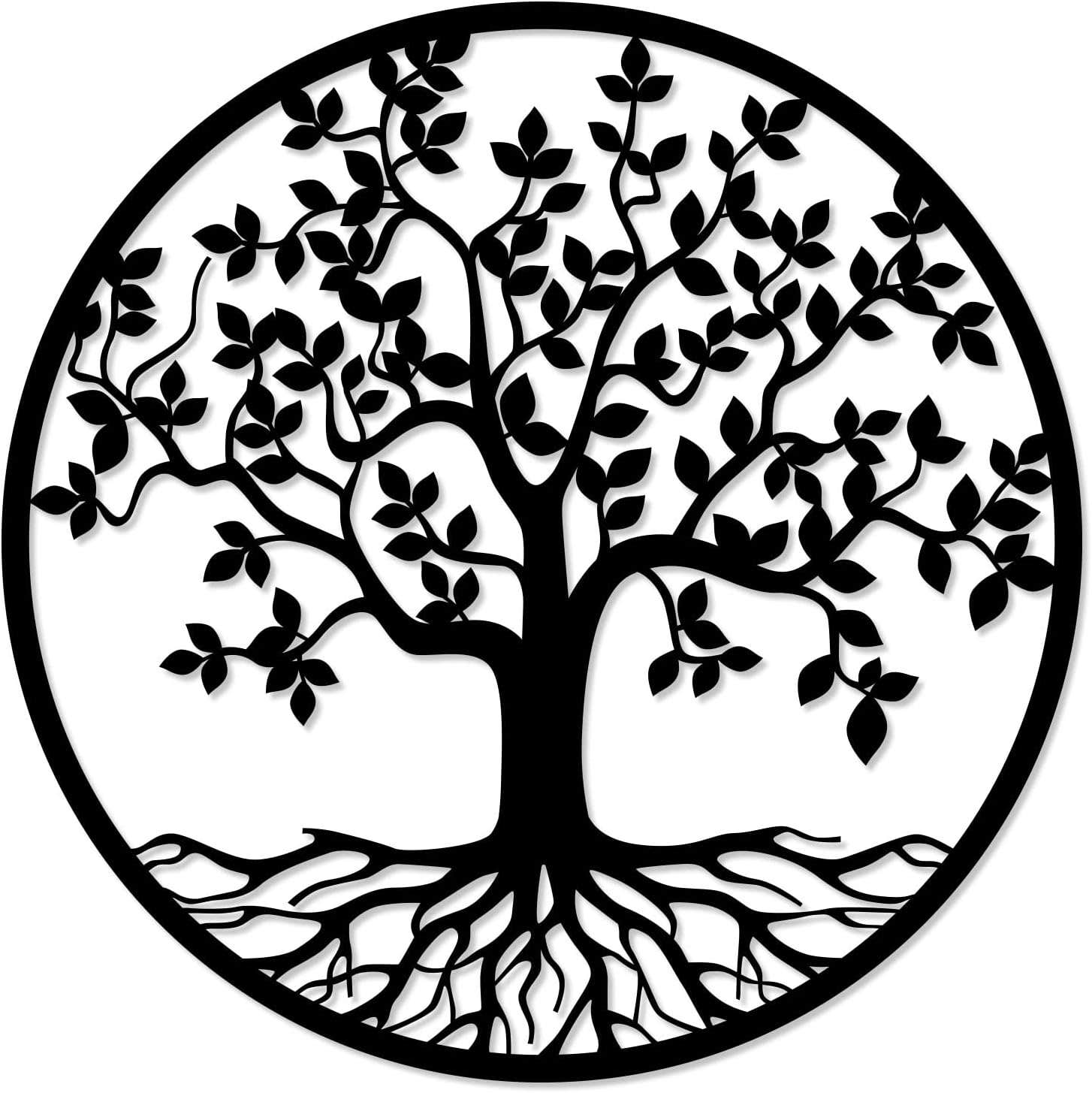 Home Gallery decorative tree of life wooden wall art 80x80 cm