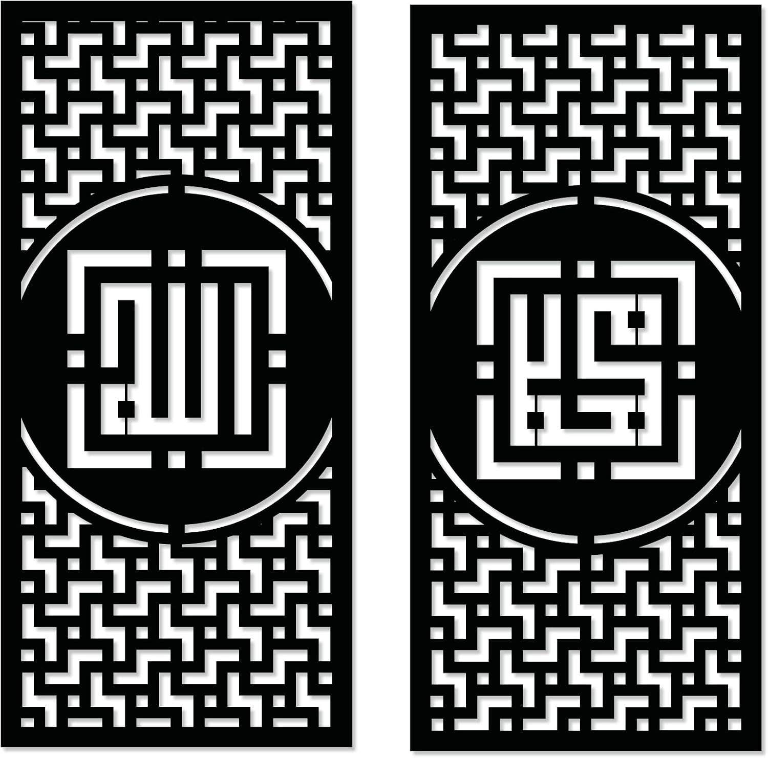 Home Gallery decorative islamic pattern bike wooden wall art 2 panels 80x85 cm