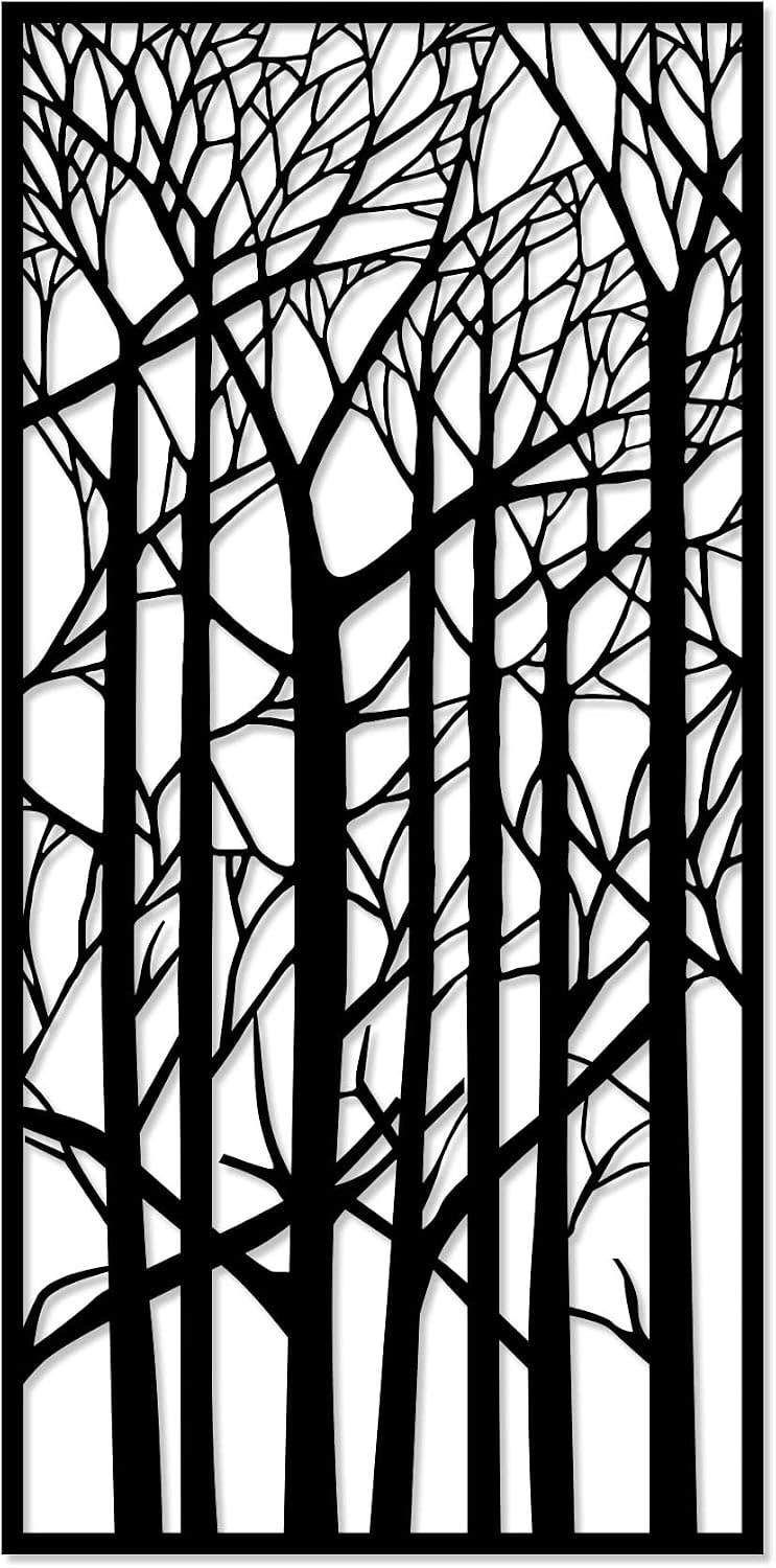 Modern Winter Forest Trees Wall Art - 80x40 cm - Home Gallery