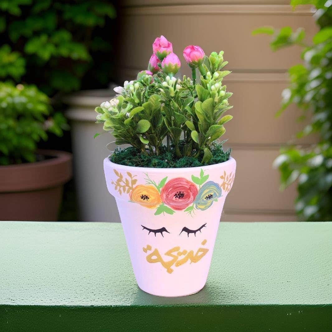 Baby Pink Artificial Plant in Pot - 10cm - FunnyPot