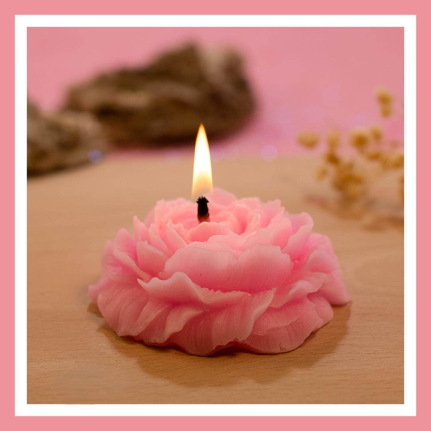Pink Rose Scented Candle - Floral Theme - 100g - FunnyPot