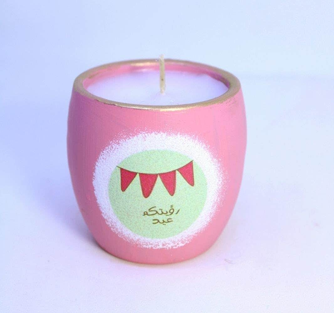 Pink Scented Candle - Handmade Pottery - Home Fragrance
