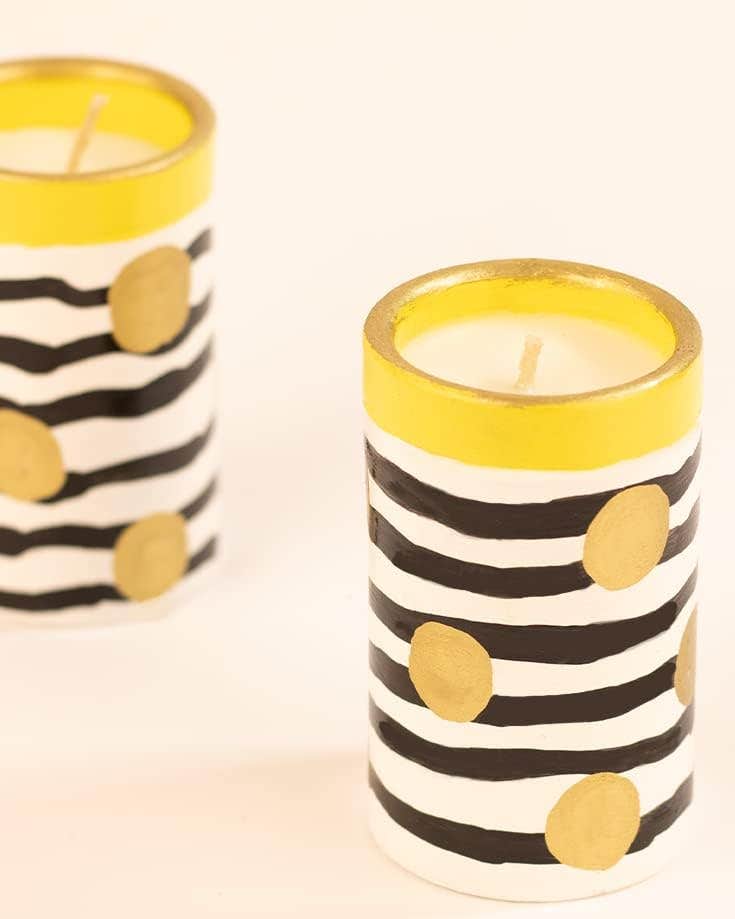 Black and Yellow Scented Candle Pot
