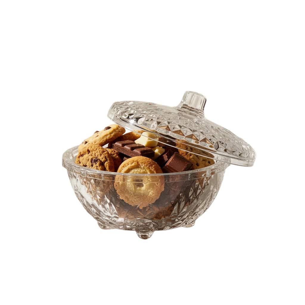 Deli Glass Cookies Bowl with Cover | Elegant Storage & Serving Solution