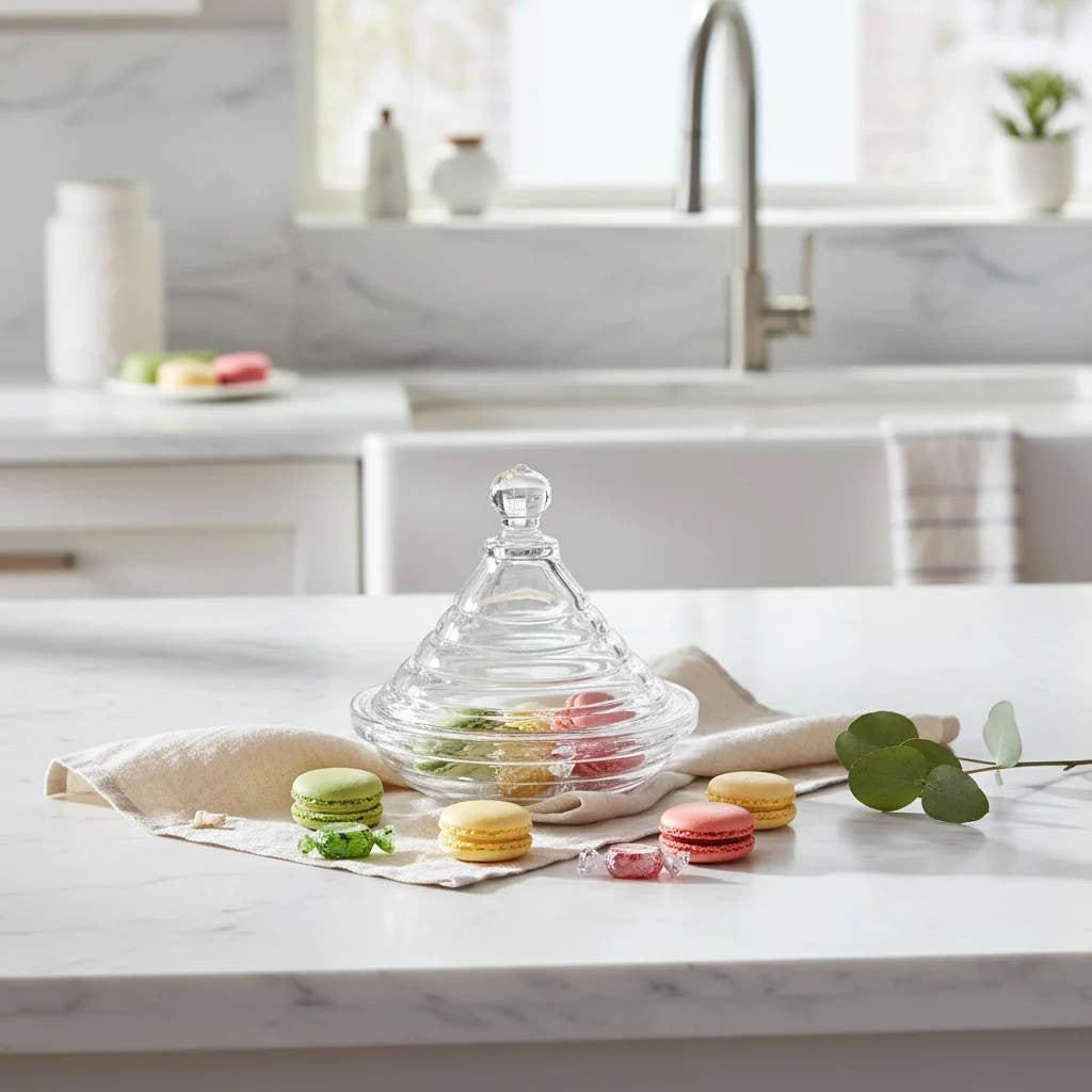 DishesN'More Glass Confectionery Vault with Cover - Elegant Cookie Storage