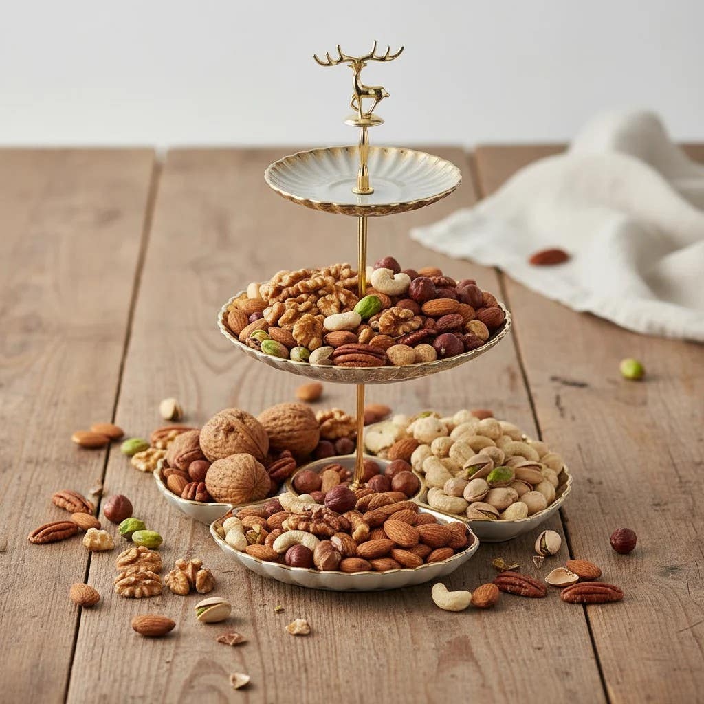 Gray Porcelain 3-Tier Serving Stand - Minimalist Afternoon Pavilion