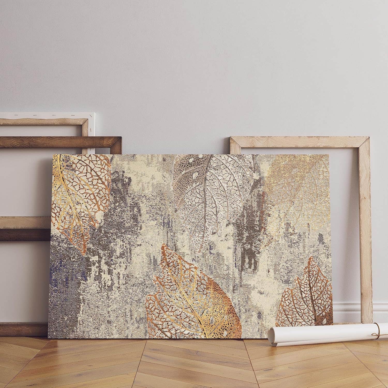 Home Gallery Beautiful Paintings Gold Leaf Art Canvas Wall Art 60x40 cm - Beige