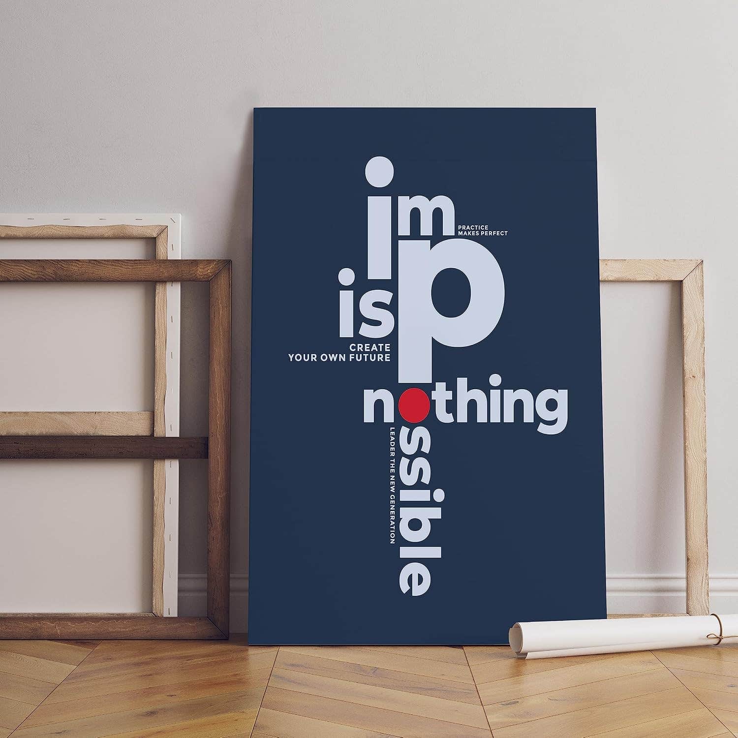 Motivational Quotes Canvas Wall Art 60x40 cm - Home Gallery Blue Wood Fabric Art Print