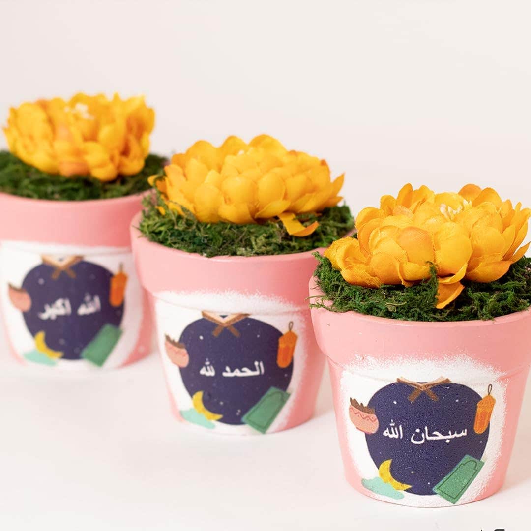 Handmade Pottery Pot with Artificial Plant