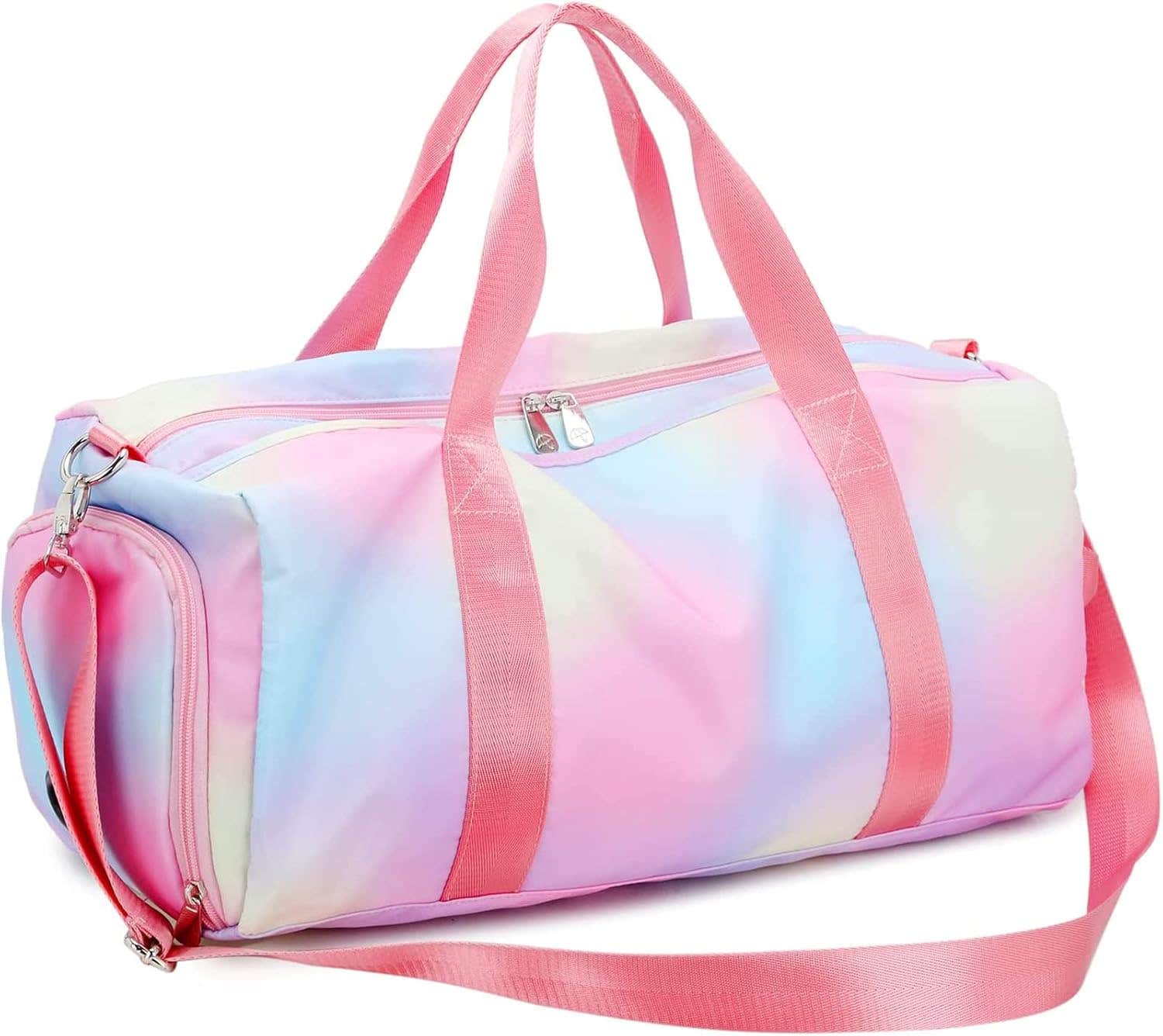 Z&X Dance Bags for Girls Adult Sports Gym Duffle Bag Weekender Travel Sleepover Bags with Shoes Compartment, One Size