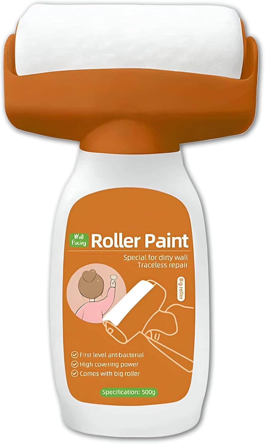 Roller Paint Set - High-quality wall and furniture coating with professional roller for smooth, fast application, 500g (1pc)