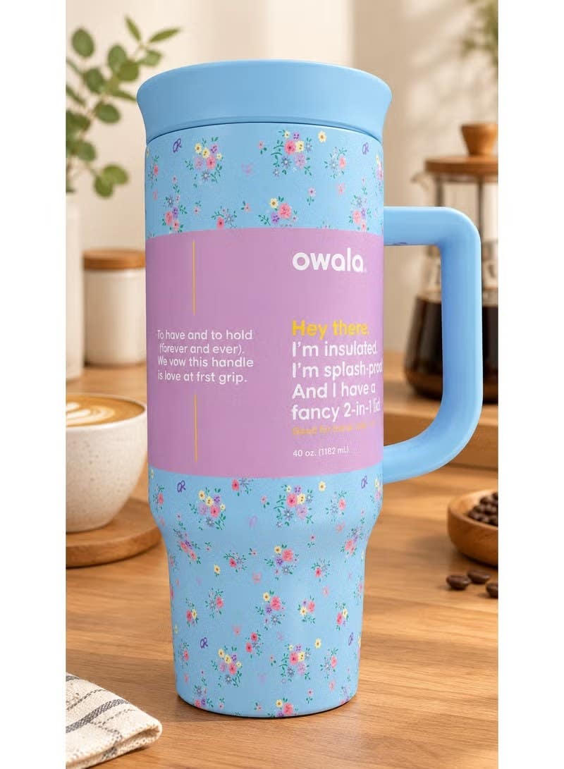 Owala 1200ml Thermal Mug - Double Insulation, Leak-Proof, Blue