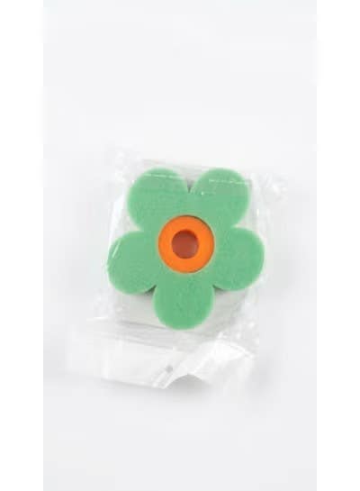 BUBBLES Kids Bath Sponge - Green Rose Design, Large Size