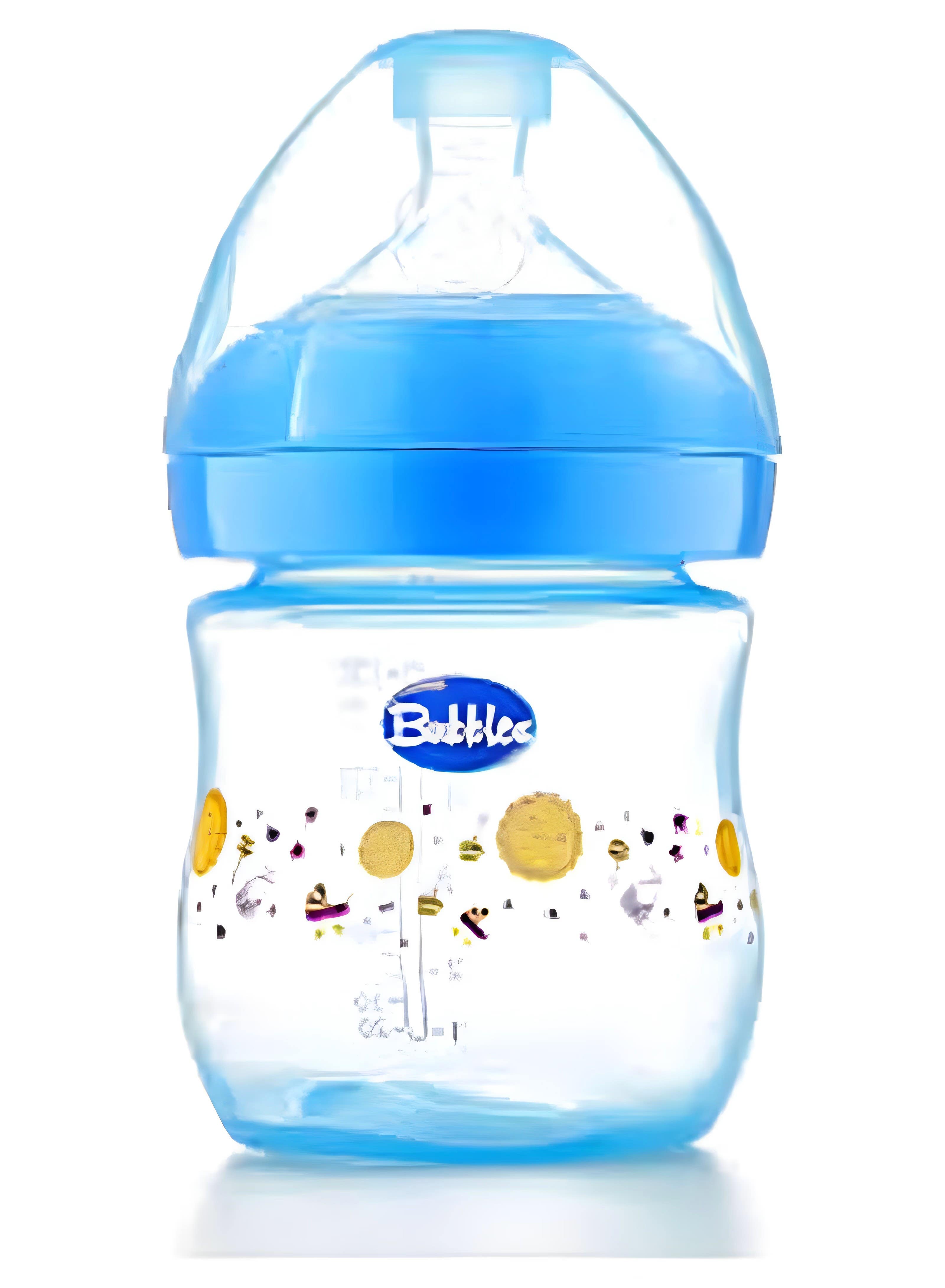 BUBBLES Natural Baby Bottle 150ml - Blue - Comfortable Natural Feeding