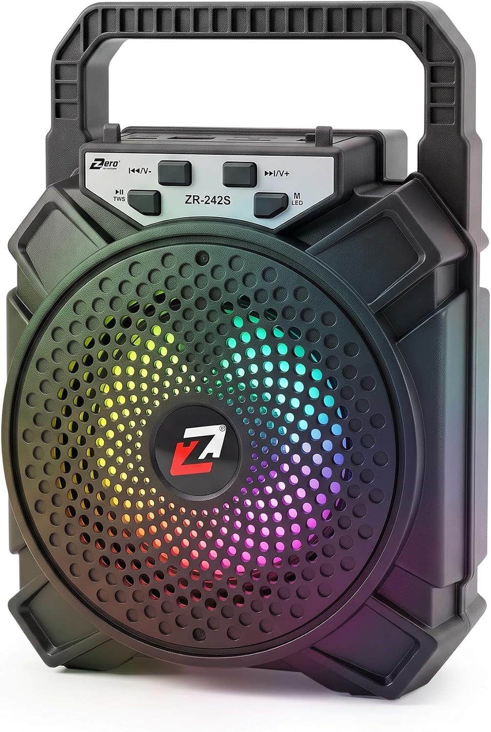 Portable Bluetooth Speaker with TWS Pairing, 4-Inch Sound Box, USB/Memory Card Support, 500mAh Battery - Black