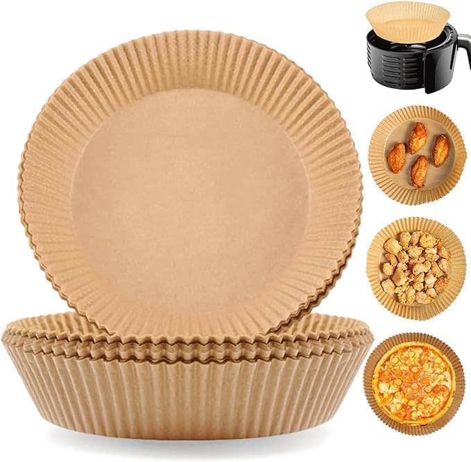 100PCS Non-Stick Air Fryer Liners - Oil-Proof & Water-Proof, Round Shape