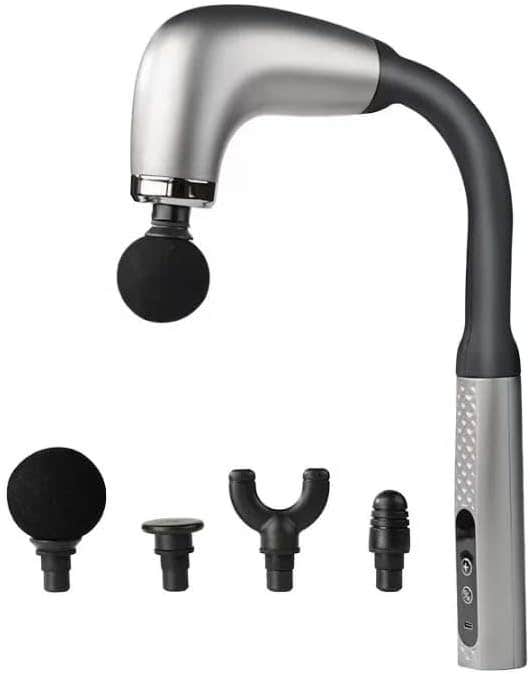 Generic Silver U-Shaped Handheld Back Massager with 4 Heads - Cordless