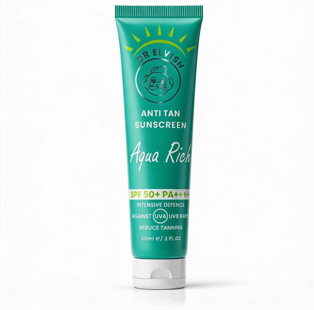 Dr. Elvish Anti-Tan Sunscreen, Aqua Rich Intensive Defence, SPF 50+, PA++++, 60 ml