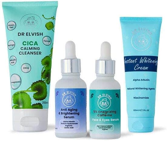 Dr. Elvish Brightening Power Bundle, Face, Skincare System, CICA and Caffeine, Multi, Anti-Aging, All Skin Types, 360ml