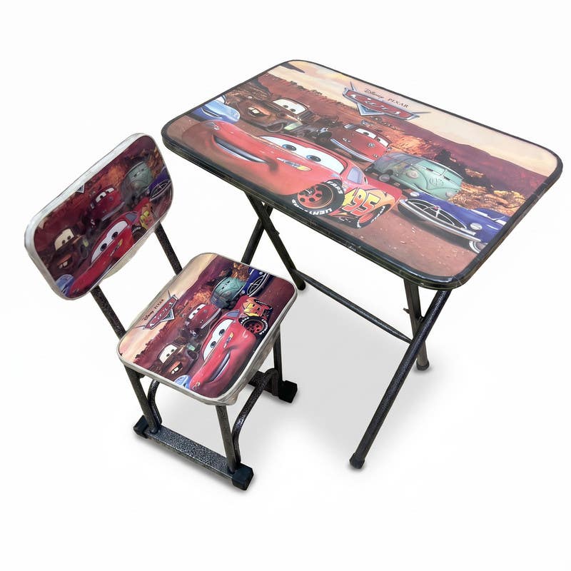 Abosefen Kids Cars Design Table and Chair Set - Lightning McQueen