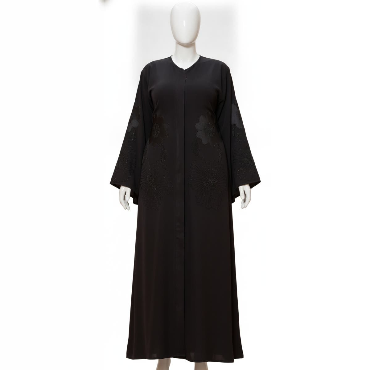Women's Black Long Abaya with Elegant Design and Medium Sleeve Suitable for Formal and Daily Occasions, Soft Fabric Ensure Comfort and Flowing