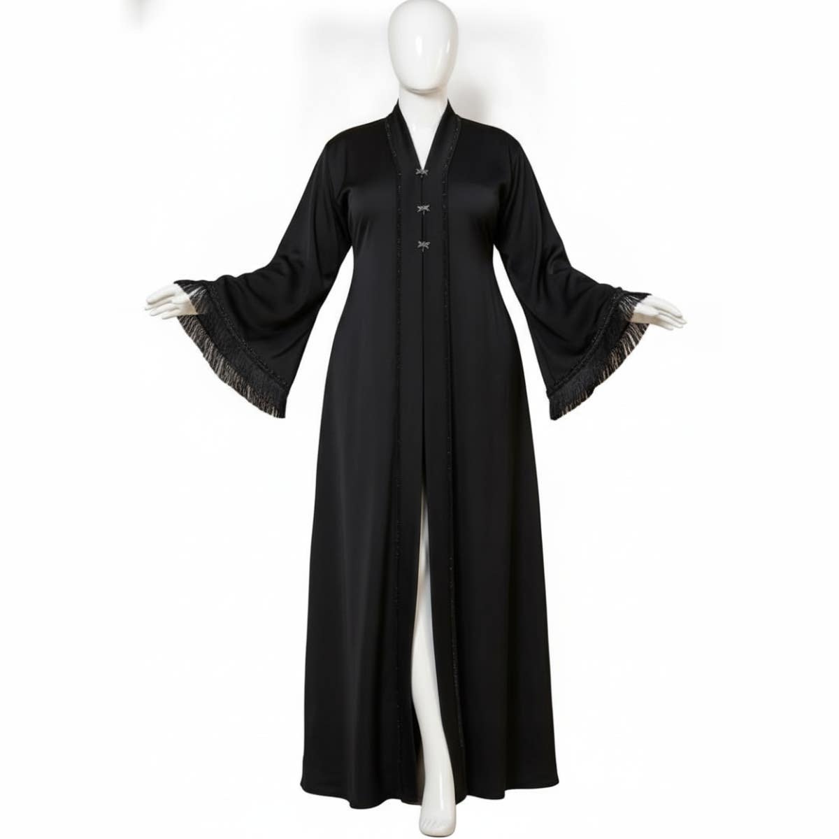 Black Abaya Long Abaya Wide Sleeve Lace Trim Formal Occasion Holiday Comfortable Fashion for All Sizes