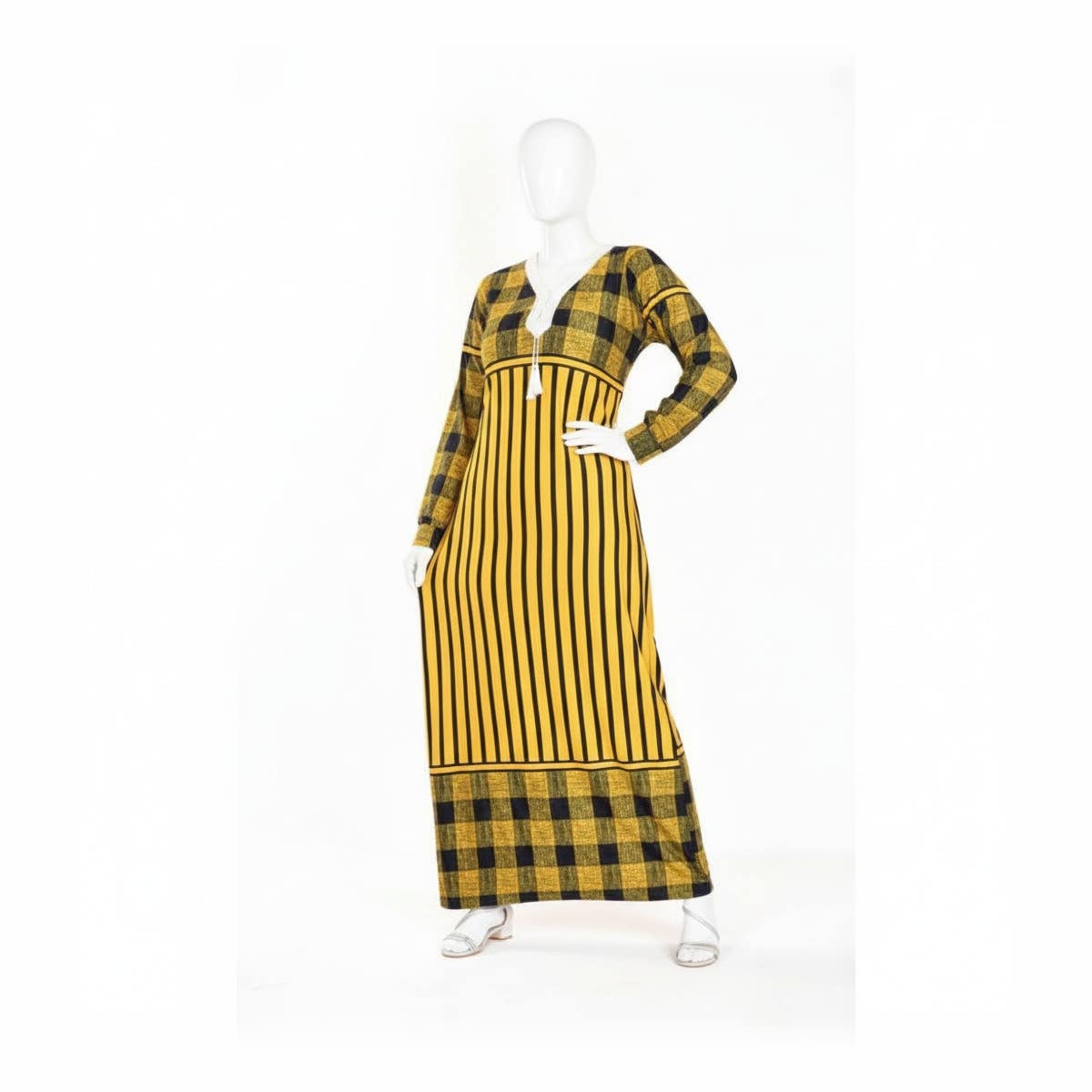 nightgown long sleeves with pattern multicolour