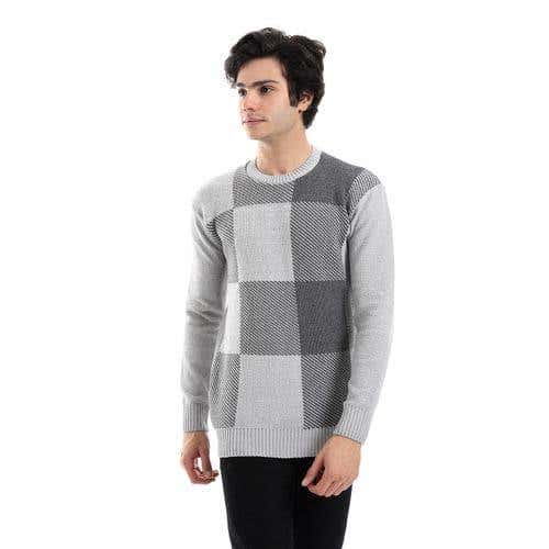 wool men pullover with multi design